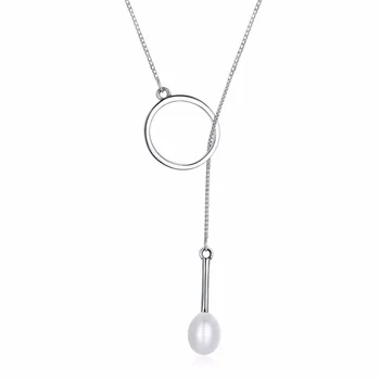 

new 925 Sterling Silver Necklaces & Pendants For Women Fashion Lady Spherical pearl sterling silver necklace Jewelry Accessories
