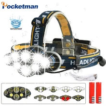 Ультра яркий COB Светодиодный фар+ T6 Перезаряжаемые фары 8-режим Водонепроницаемый фонарик с USB зарядное устройство+ 18650 Батарея для кемпинга