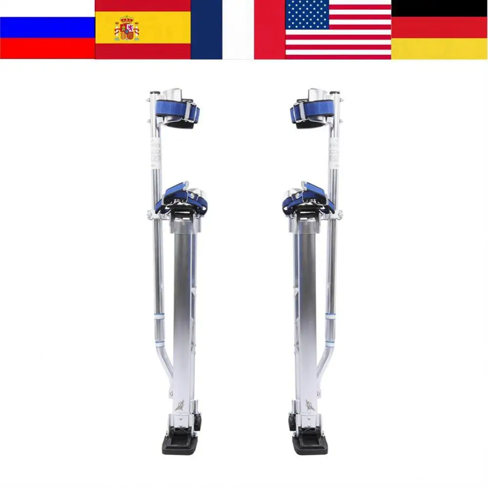 

18-30inch Drywall Stilt Aluminum Alloy Professional Adjustable Drywall Plastering Stilts Painter Tool Silver christmas Silver