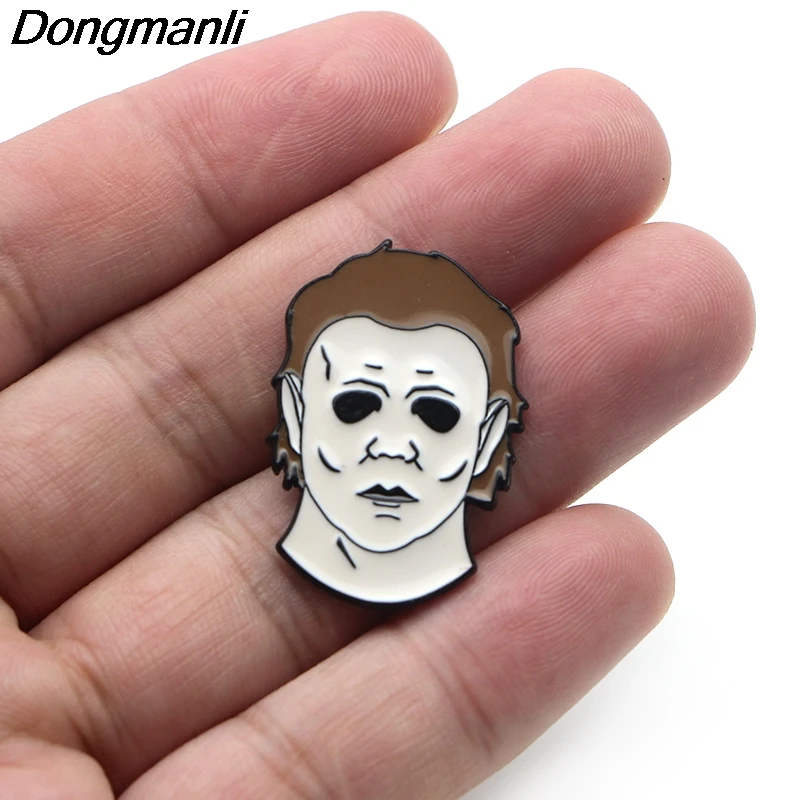 P3650 Dongmanli Хэллоуин Майкл Майерс Модные металлические эмалевые булавки и броши для