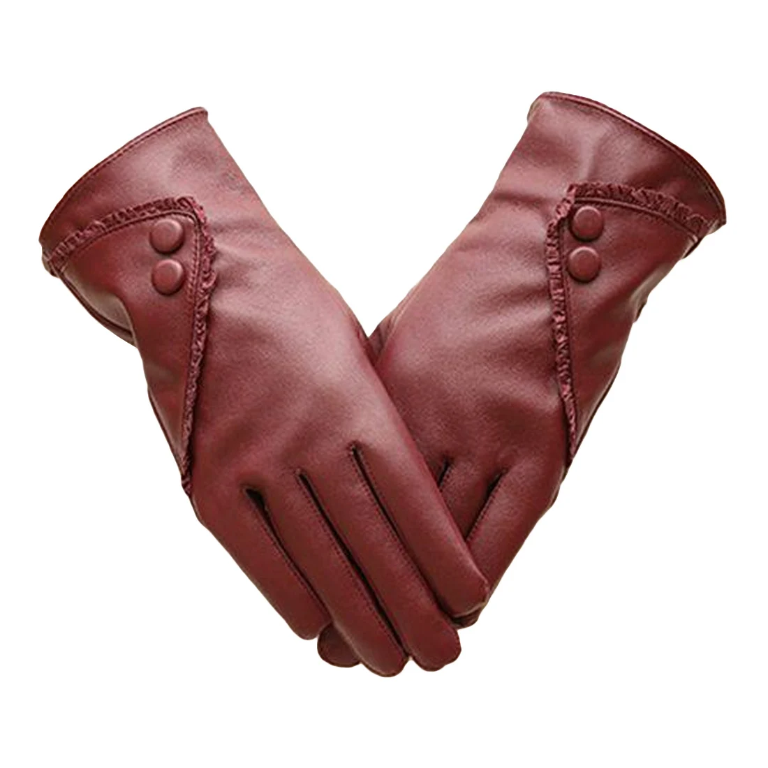 Новые женские перчатки из натуральной кожи, зимние теплые женские мягкие меховые перчатки с подкладкой из кроличьего меха, высококачественные варежки с заклепками - Цвет: 3