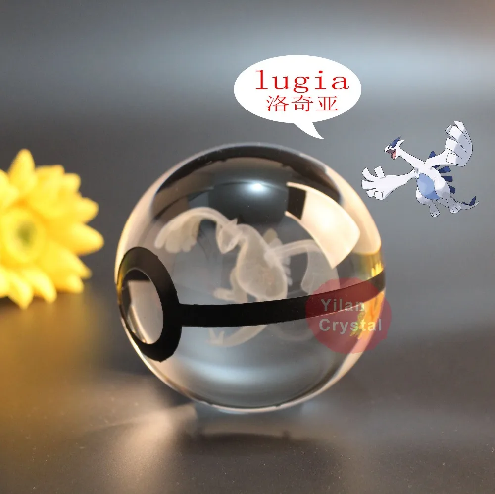 3d лазерный Покемон дизайн Lugia Go шар хорошего качества K9 кристалл со светодиодной