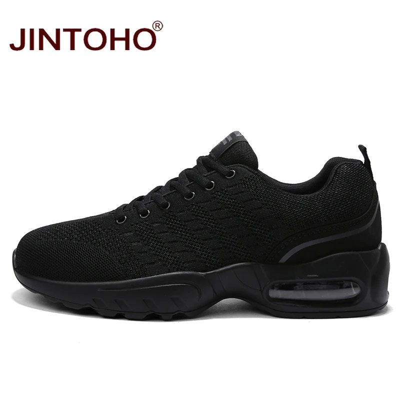 JINTOHO 2019 спортивная обувь для мужчин дышащие черные кроссовки дешевые мужские