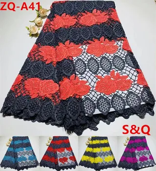 

5yards guipure lace fabric african cord lace fabric with stone latest african laces 2018 nigerian lace fabrics for dress ZQ-A41