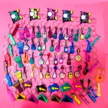 

10 Pcs Creative Musical Instrument Drum Keychain Guzheng Kalimba Piano Keychain Violin Keyring Ukulele Keychain keyring Pendant