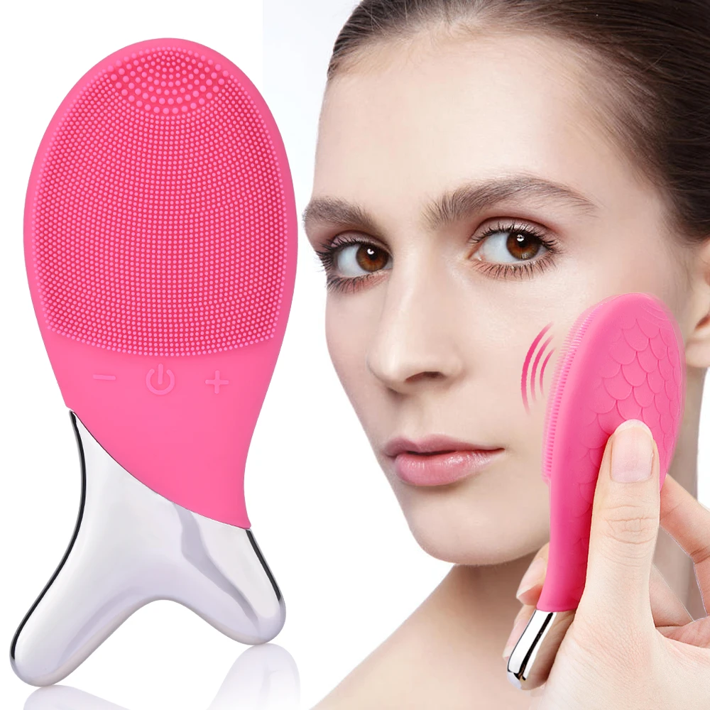 Electric Facial Cleansing Device Silicone USB Charge Face Cleanser