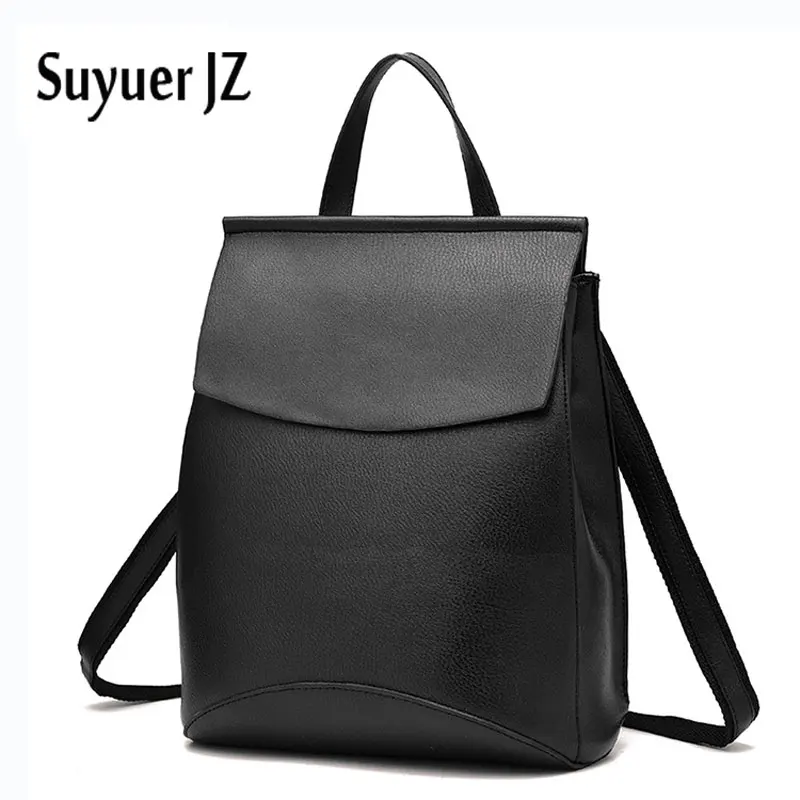 Suyuer JZ 2017 New Casual Backpack Women Students Travel Bag Vintage Shoulder Bag Simple Fashionable Solid
