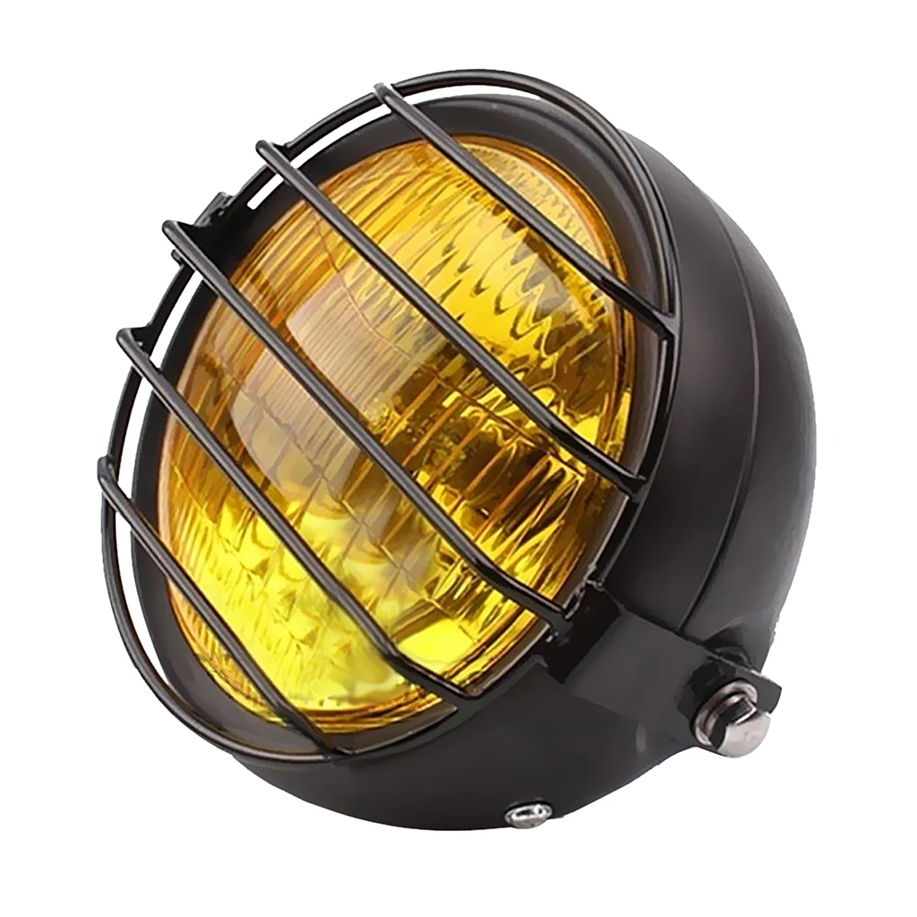 1 Pcs Motorcycle Headlights Auxiliary Lamp Led Motorbike Spotlight Accessories 12V Motorbike Head Light & Grill Cover Curved Len