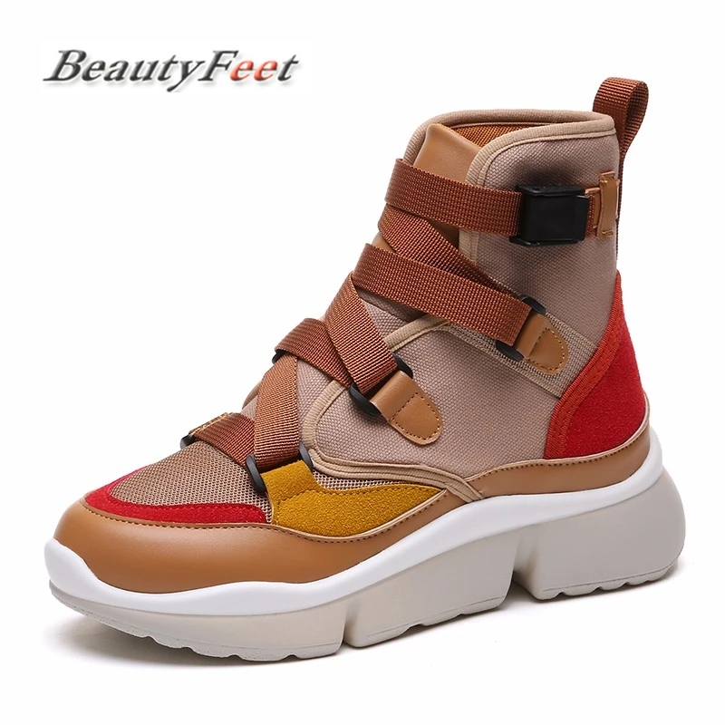 

Casual Shoes Women's Spring Autumn Sneakers Buckle Strap High Low Top Lady Fashion Sneakers Platform Shoes Footwear BeautyFeet