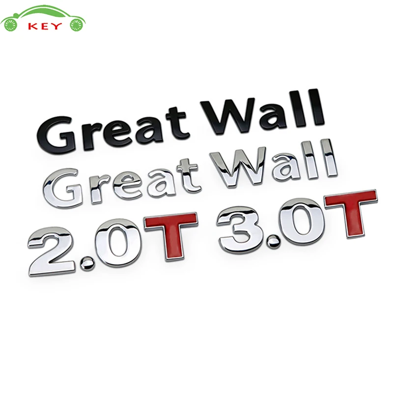 

for Great Wall VV7S hover m4 h3 h5 wingle c30 Metal Car Sticker Auto Modified 2.0T 3.0T Letter Rear Badge Trunk Number Emblem