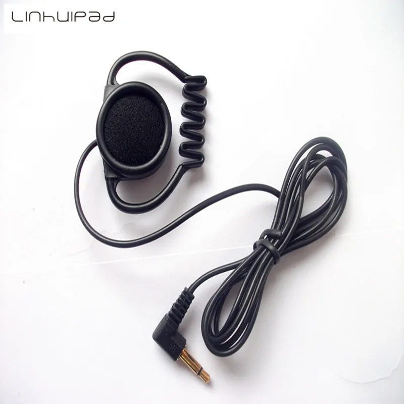 Linhuipad Free shipping by Post touring Single Side headsets Single Earhook Helmet 3 5mm MONO plug cord 1 2M 2pcs lot