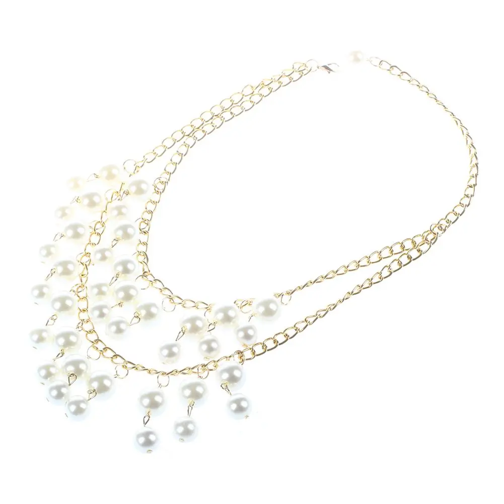 2 Broke Girls N116 Caroline inspired Gold and Cream Pearl pendant Chain