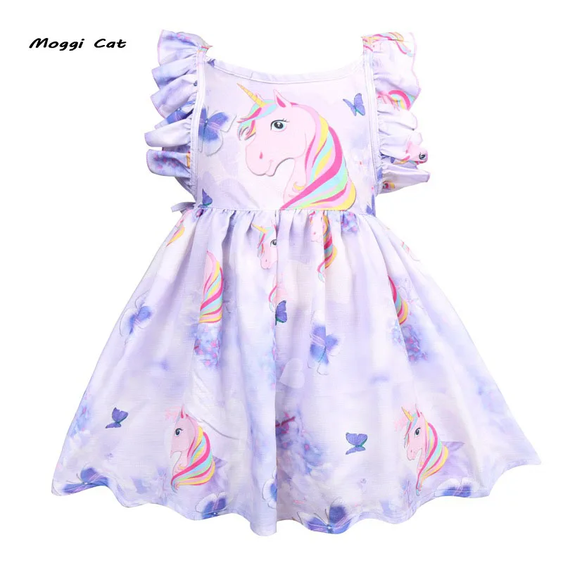 Moggi Cat Baby dresses for girls infant cotton clothing sleeveless tutu dress beautiful summer clothes Unicorn Girl Dress (1)