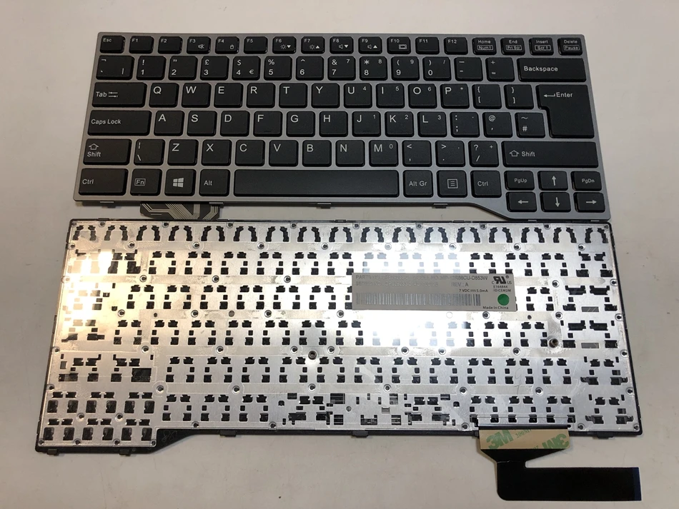 UK keyboard For Fujistu Lifebook E733 E744 E743 sliver frame Point& nopoint Laptop keyboard UK Layout