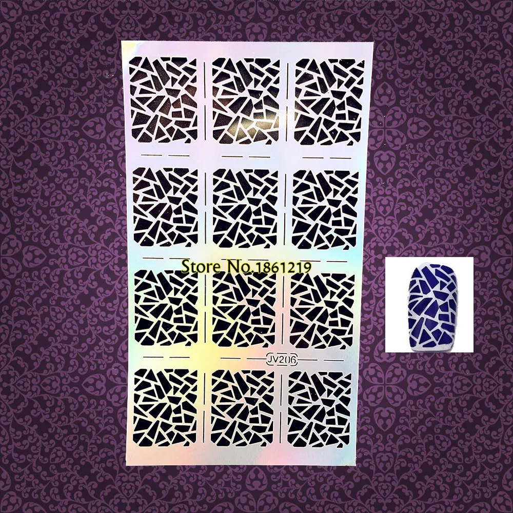 Мода звезда шаблон лазерной полые ногтей штамповки шаблон GNF321 для женщин Макияж наконечник лак Аэрограф, трафареты для ногтей наклейки - Цвет: GJV206