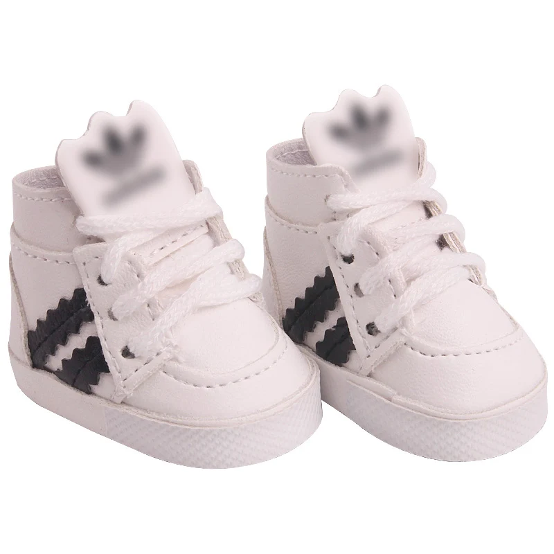 14,5 дюймовые кукольные туфли для девочек, модная спортивная обувь, кроссовки из искусственной кожи в американском стиле для новорожденных, спортивная обувь для куклы-звезды, детские игрушки, подходят для куклы milo, x43 - Цвет: Белый