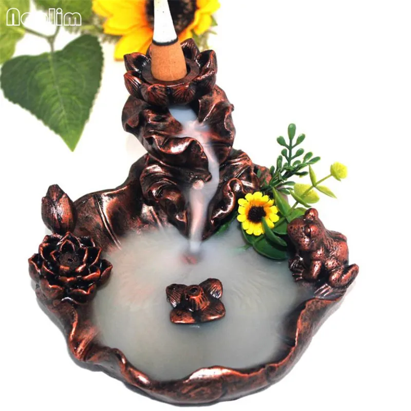 Creative Lotus Backflow Incense Burner Waterfall Incense Stick Holder Waterfall Censer Home Decoration