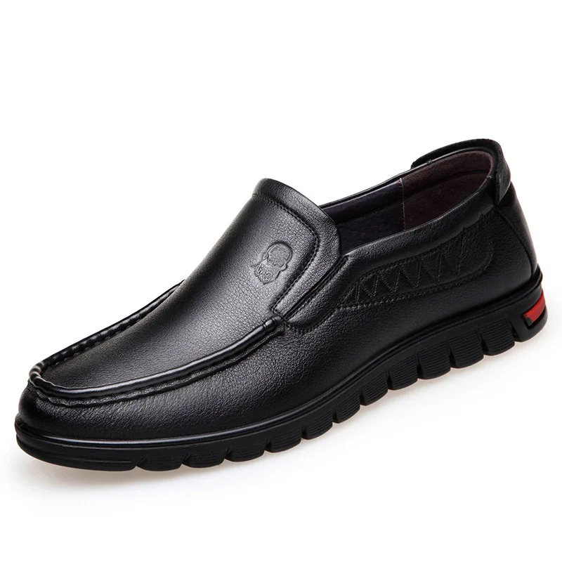 

Factory direct soft and comfortable famous brand breathable business casual men's leather shoes leather round head father shoes