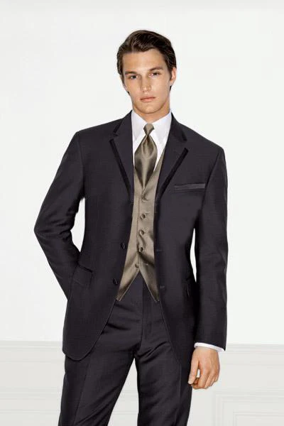 as pictures Стиль Мода Для мужчин костюмы индивидуальный заказ Slim Fit вырезы с отворотом, легкое серый смокинг для жениха с боковыми Женихи Для мужчин костюм для шафера - Цвет: as pictures