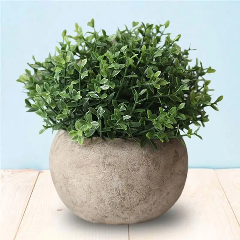 Artificial Plant Vintage Plastic Potted Green Fake Plant Decor Plant Artificial Planters Indoor