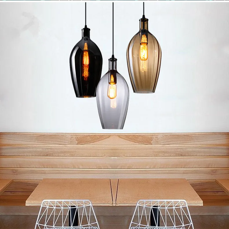 

Nordic Loft Style Creative Glass Droplight Edison Vintage Pendant Light Fixtures Dining Room Hanging Lamp Home Indoor Lighting