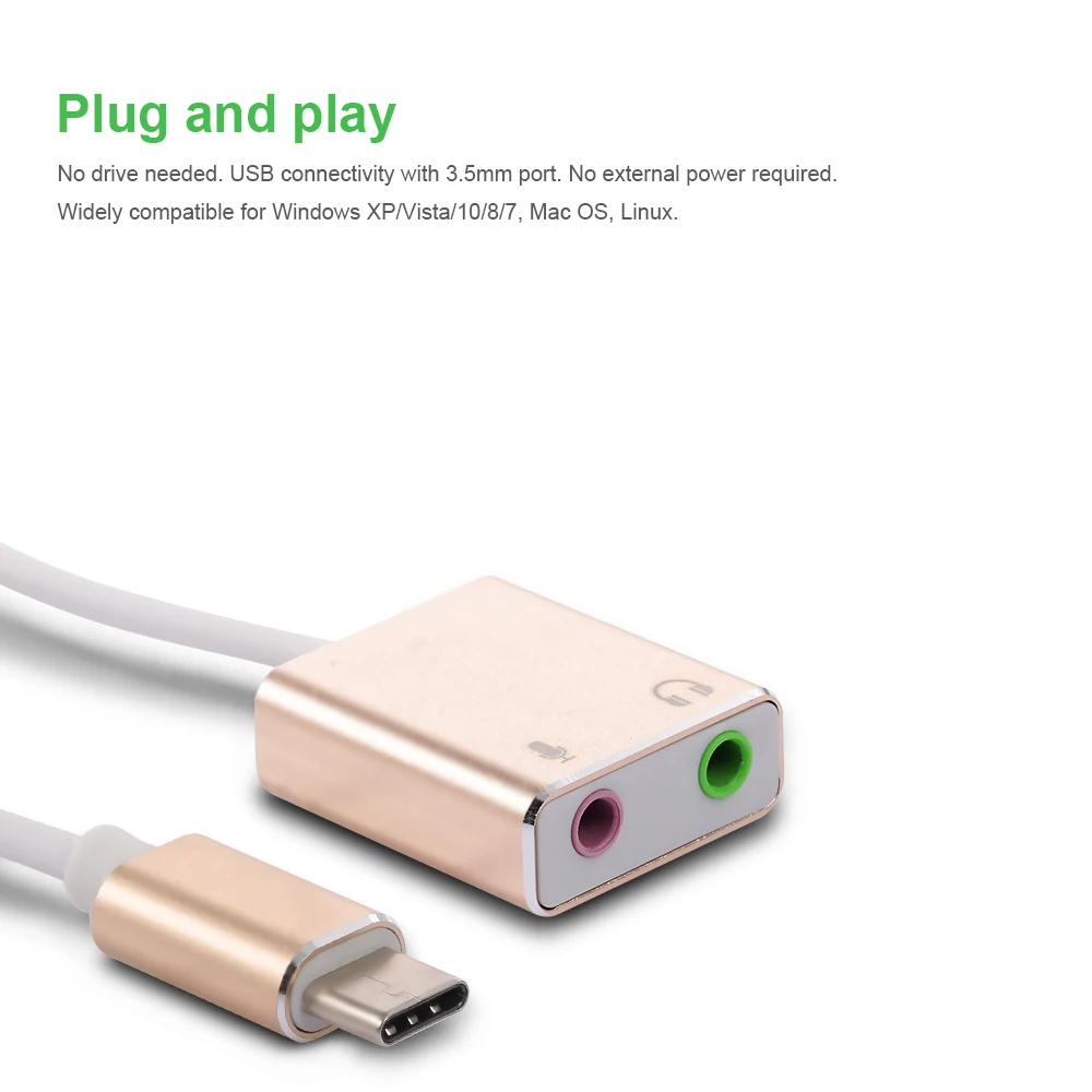 USB C Type внешняя звуковая карта Hi Fi Magic Voice 7 1 CH адаптер звуковой карты к разъему