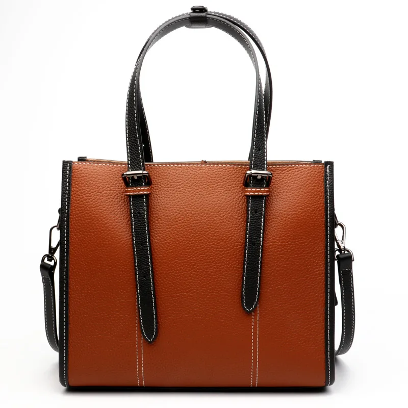 

JIULIN Top floor bovine purse lady hand summer new European American fashion tote leather single shoulder oblique satchel bags