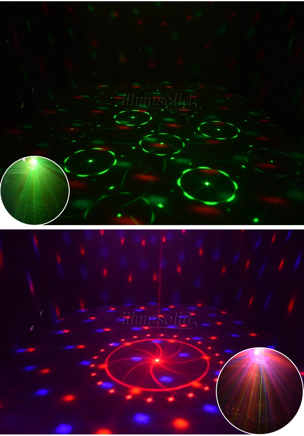 Вечерние огни RGB DJ диско-сценический лазерный свет звуковой активированный светодиодный проектор для подарка на день рождения