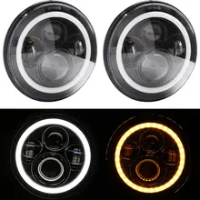 7 Inch 40 W H4 светодиодный фары лампа с углом глаза 7 «круглая фара для Lada 4×4 Urban Нива Land Rover 90/110 защитник