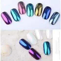 Ногтей Блеск жемчужного порошка пыли Nail Art Маникюр пигмент украшения прозрачная оболочка блеск ногтей блестящие Shimmer ins