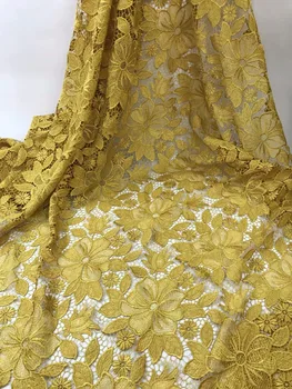 

African Cord Lace For Wedding Dress.High Quality Guipure Lace Fabric With Embroidery Flower,New Nigerian Lace Fabric Y1108