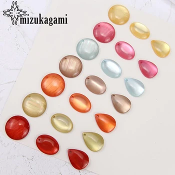 

Fresh Acetic Acid Resin Elliptical Water Drop Sphinx Beads 10pcs/lot For DIY Fashion Drop Earrings Jewelry Making Accessories