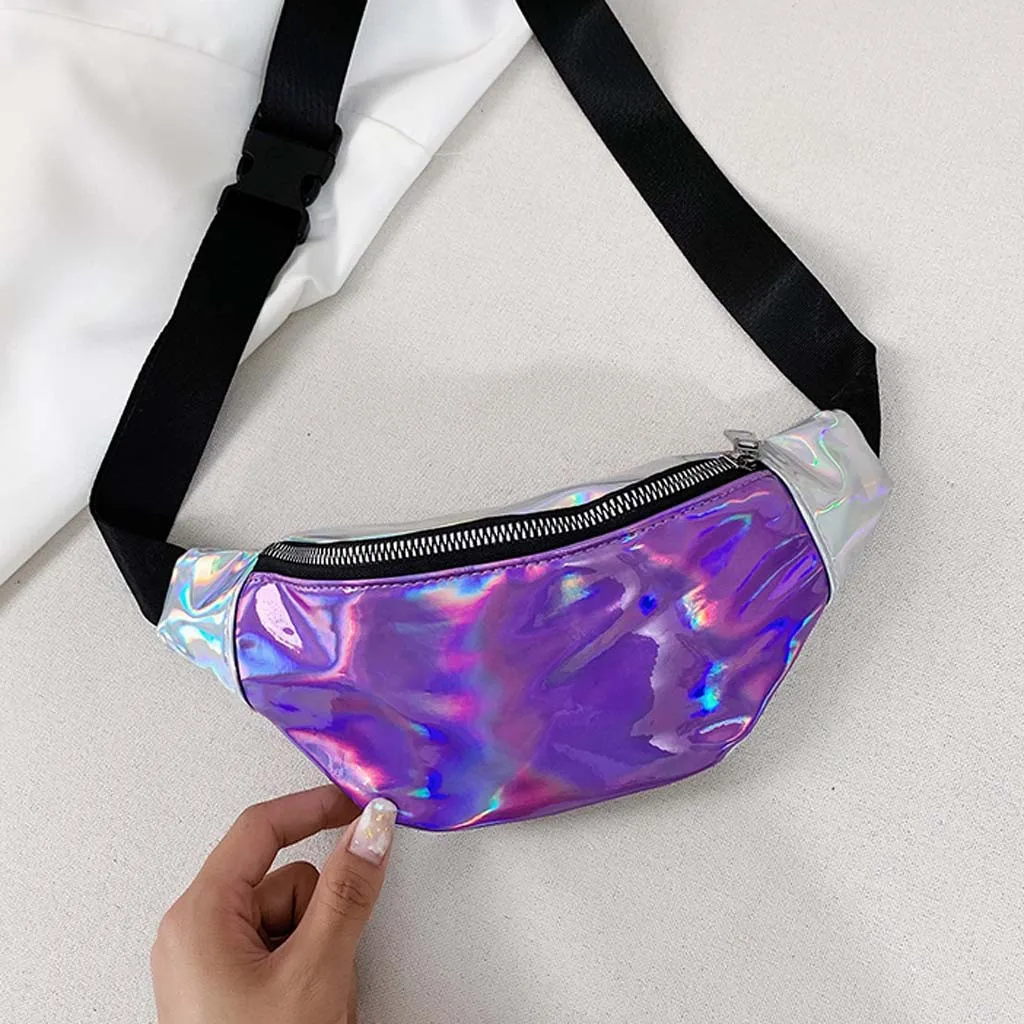 

MUQGEW Women's Bag 2019 Fashion Outdoor Reflection Laser Radiation Polar Light Sports Workout Jogging Pocket Beach Bags Package