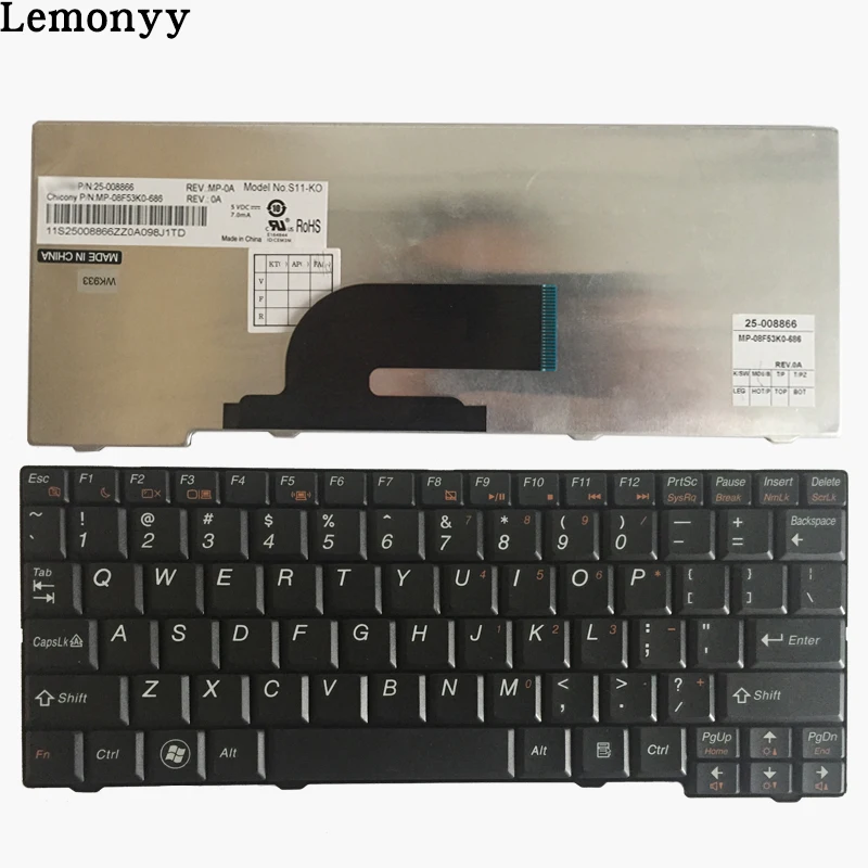 Новая клавиатура США для lenovo S10-2 S11 20027 S10-3C S10-2C S10-3 черный США клавиатура для ноутбука