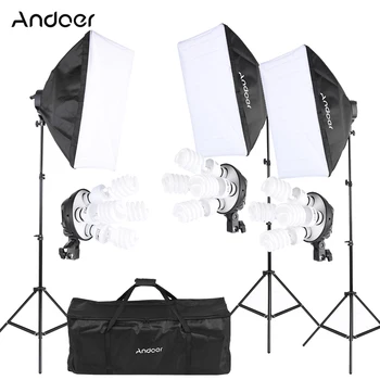 

IN STOCK Andoer Photography Light Lighting Tent Kit with Bulb Socket 45W Bulb Softbox Light Stand Studio Equipment