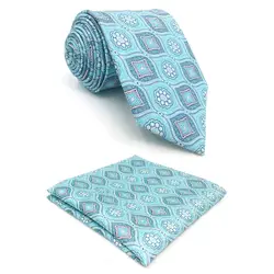 D3 Azure геометрический мужской галстук шелковый Фирменная Новинка Мода дополнительный длинный размер 63 "Новинка жениха шейные платки для