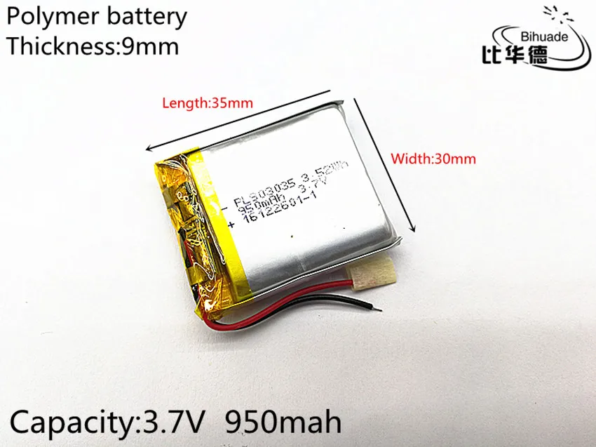 1 шт./лот 903035 3,7 V 950mAh 903033 универсальный литий-ионный аккумулятор для планшетных ПК Mp3 MP4 MP5 gps mobile bluetooth