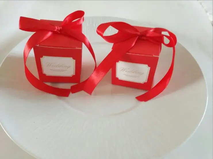 European Simple Atmosphere Cube Candy Boxes Baby Shown Favors Gift Bag Wedding Party Favors Supplies Gift Packing Box 4