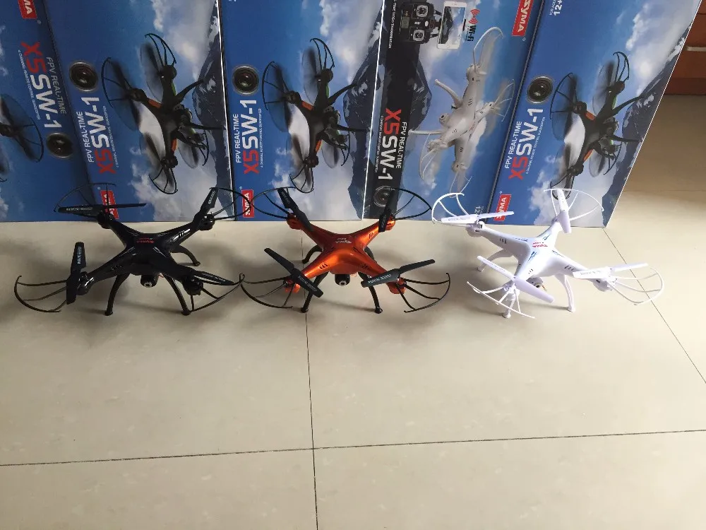 SYMA X5SW/X5SW-1 Дрон с Wi-Fi для квадрокоптера с видом от первого лица Камера Безголовый 6-Axis в реальном времени видео р/у вертолет Квадрокоптер с 5 Батарея