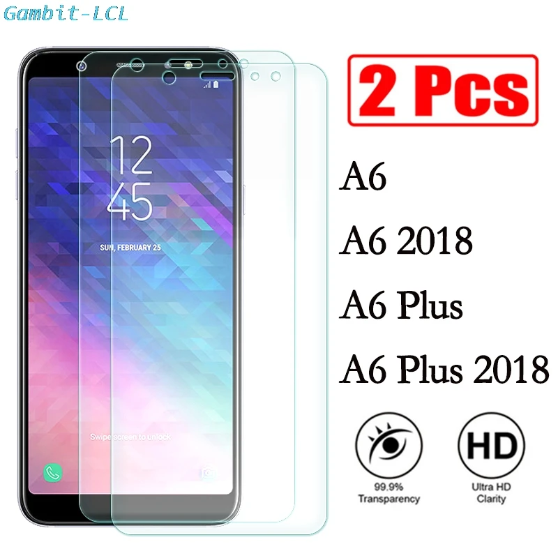 Закаленное стекло 9H для Samsung Galaxy A6 2018 A600 A600FN Защита экрана + Plus A605 A605FN пленка 2 шт. |