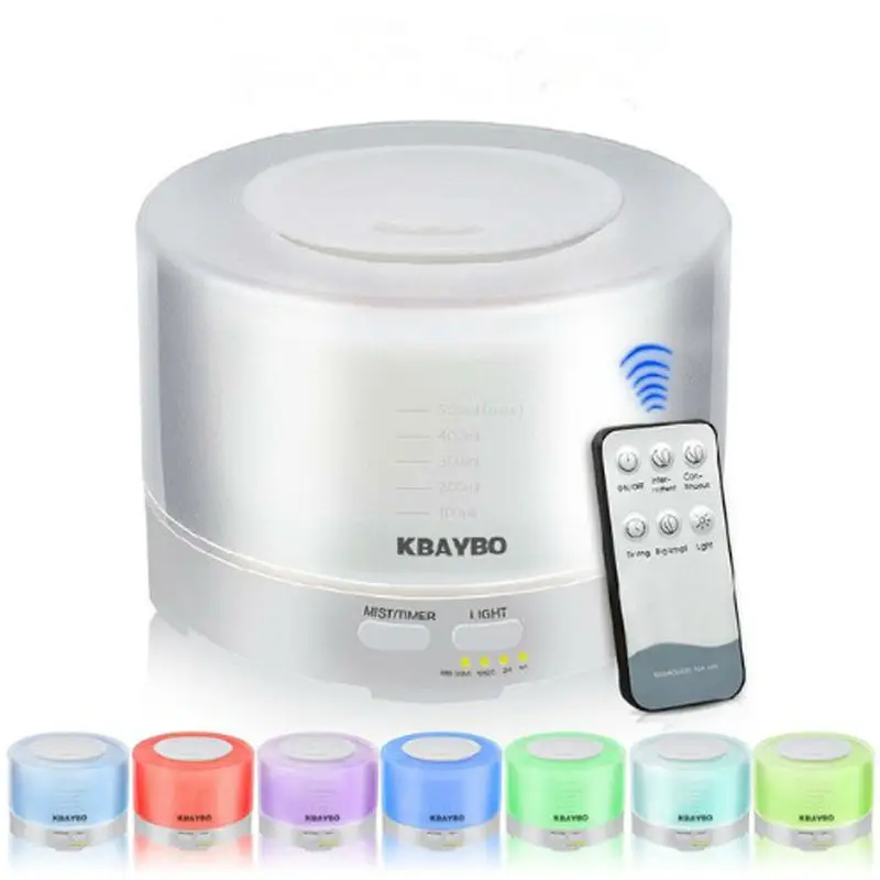 500ml Remote Control Air Aroma Ultrasonic Humidifier With Color LED Lights Electric Aromatherapy Essential Oil Diffuser