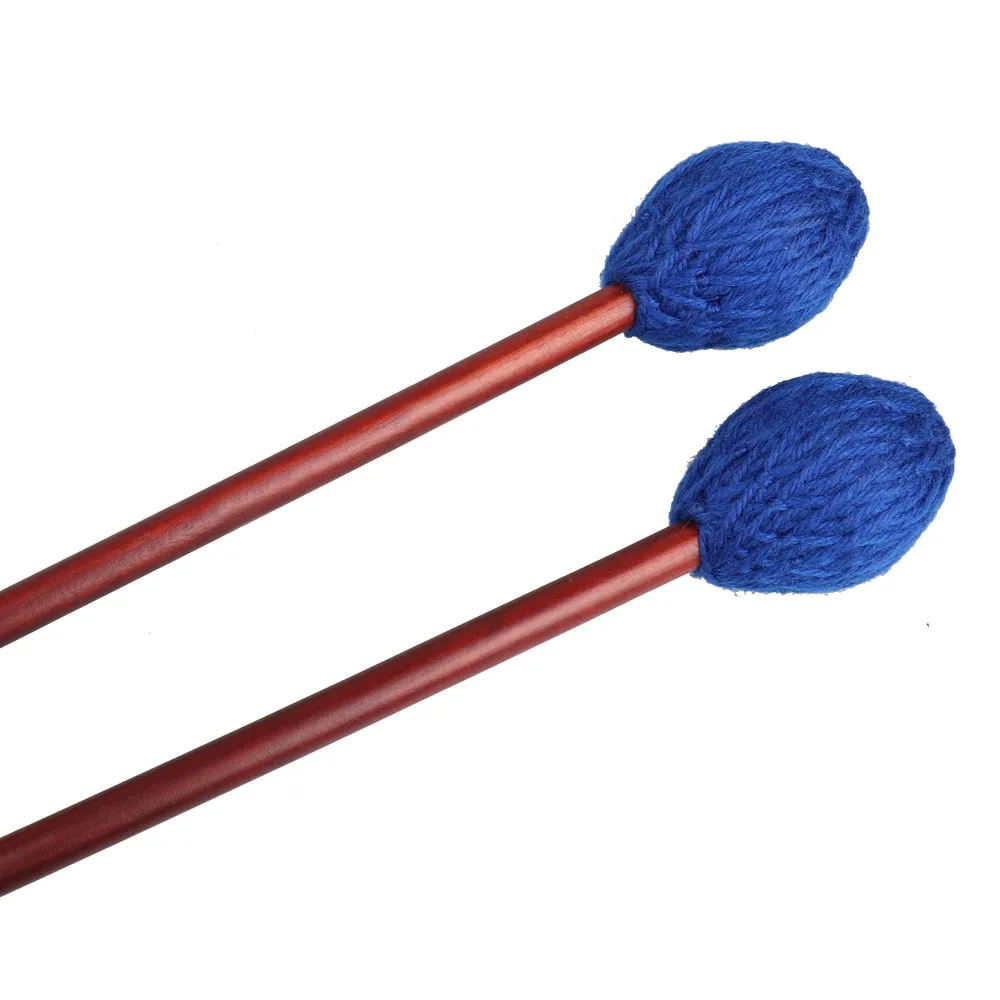 Высококачественная пряжа средней жесткости Marimba Mallets синяя красная нейлоновая пряжа головка для Marimbas Vibes Vibraphone Percussion аксессуары - Цвет: Blue