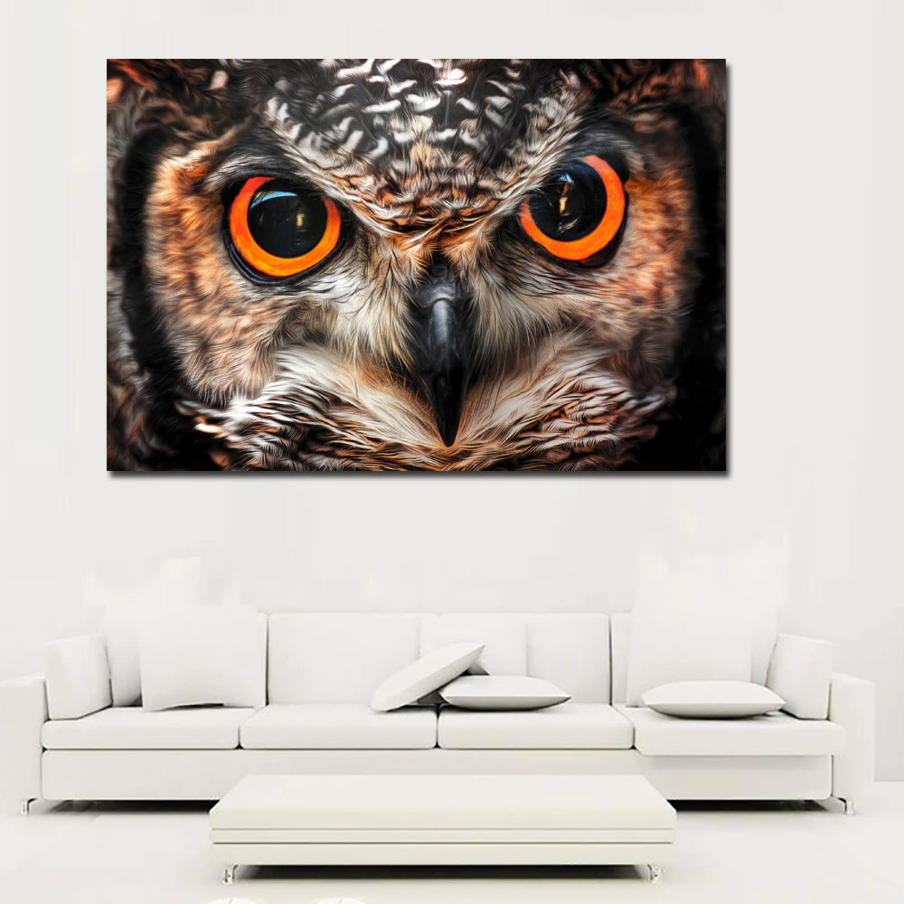 

Big Eyes Of Owls Painting Posters And Prints Animal Wall Art Canvas Painting Print On Canvas For Living Room Home Decoration