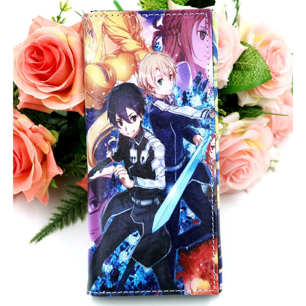 

Anime Sword Art Online SAO Clutch Wallet Kirigaya Kazuto Synthetic Leather Purse With Internal Coin Pocket