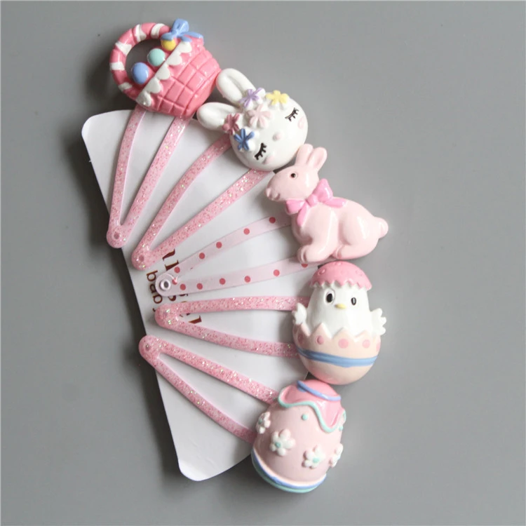 

5PCS Cute Rabbit Chicken Flower Basket BB Clips Kids Hairpins Baby Hair Clips Headdress Girls Hair Accessories Children Headwear