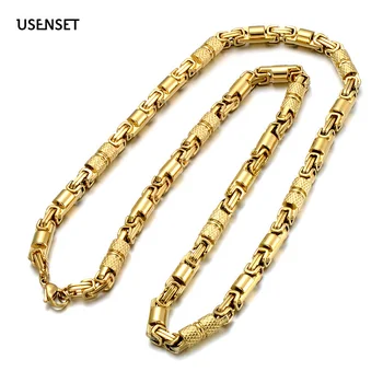 

6MM Byzantine Necklaces Stainless Steel Handmade Chain necklace For Men New Style Fashion Charm Jewelry