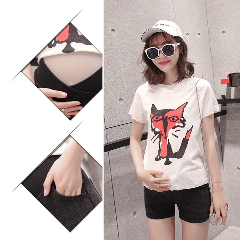 Летние шорты для беременных с эластичной резинкой на талии женщин одежда черные
