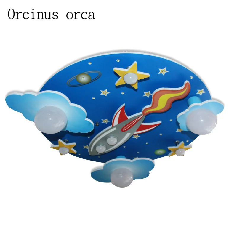 

Cartoon creative spaceship ceiling lamp boy girl bedroom children's room light kindergarten star styling LED ceiling lamp
