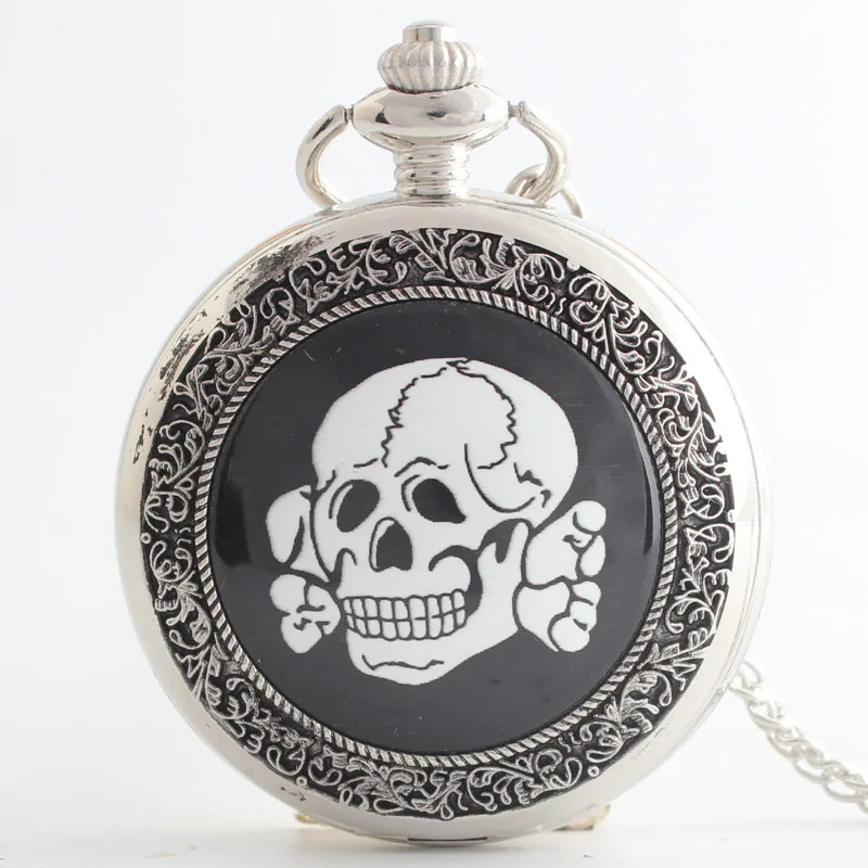 Wholesale-Black-White-Skull-Retro-Large-Pocket-Watch-Necklace-Vintage-Bronze-Pendant-Women-Fob-Watch-with