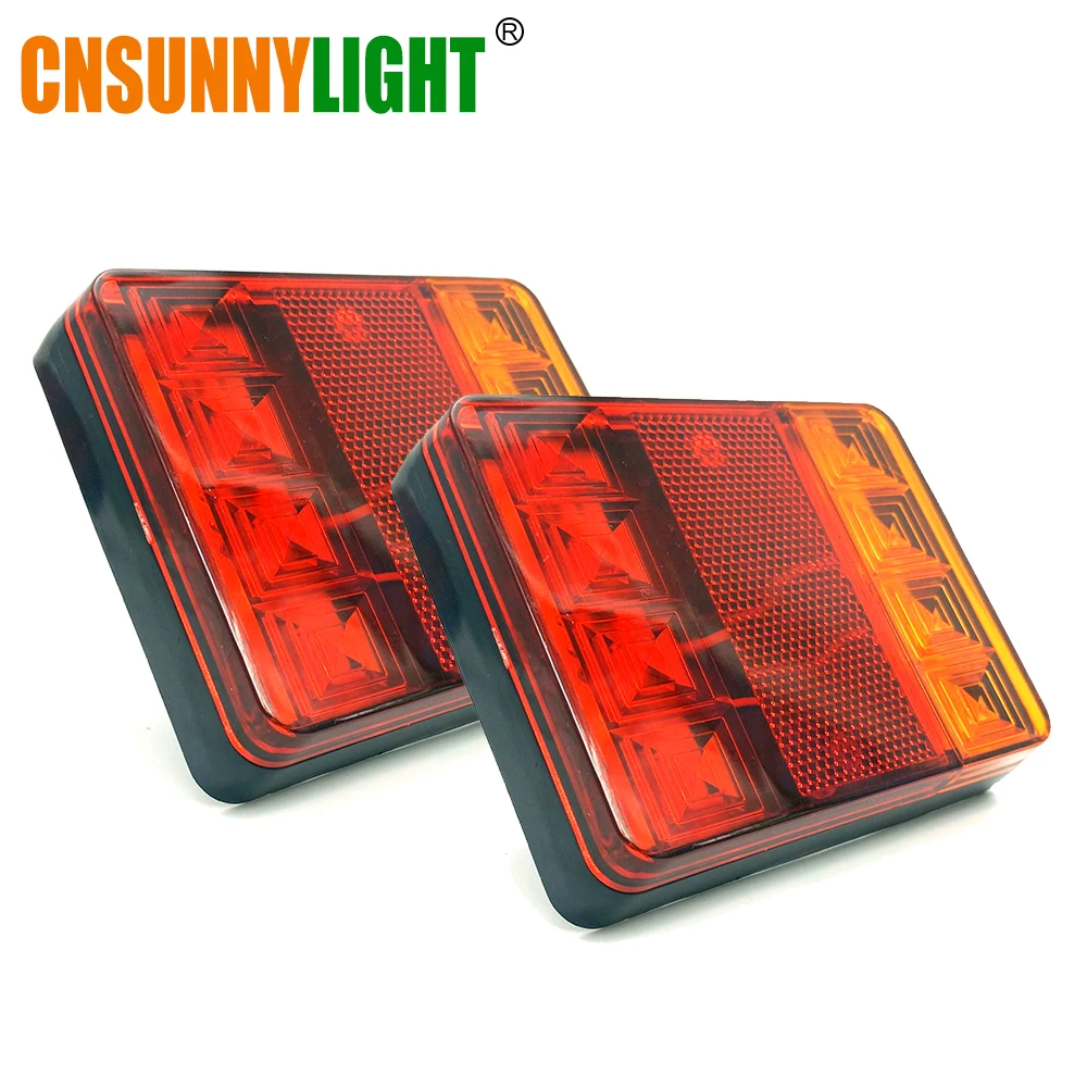 CNSUNNYLIGHT Car Truck Rear Tail Light Warning Lights Rear Lamps Waterproof Tailight Rear Parts for Trailer Caravans DC 12V 24V (2)